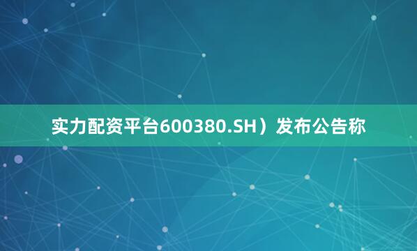 实力配资平台600380.SH）发布公告称